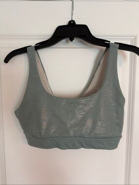 Zella Sage Shimmer Scoop Neck sports bra